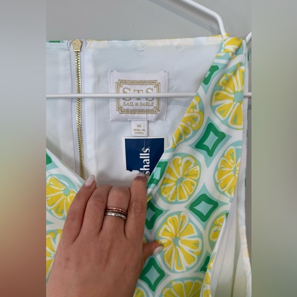 Sail To Sable STS Shift Dress Size Medium Sleeveless Yellow Lemon Green $2151748 - Picture 5 of 15